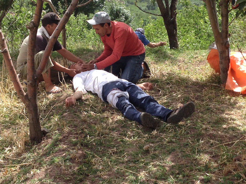 Outdoor First Aid Training for Mountain Guides on Mount Toubkal